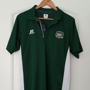 Ohio University Bobcats Russell Athletic Green & White Performance Polo - Medium